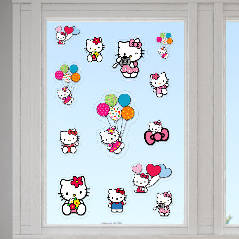 Αυτοκόλλητα τζαμιού Hello Kitty /10 τμχ