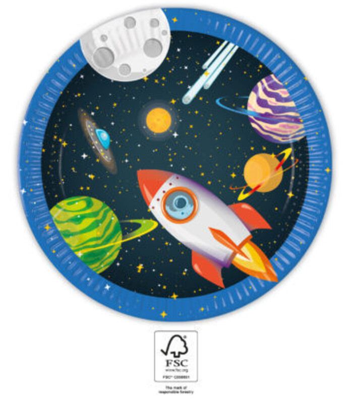Χάρτινα πιάτα φαγητού Rocket Space 23cm/8τεμ