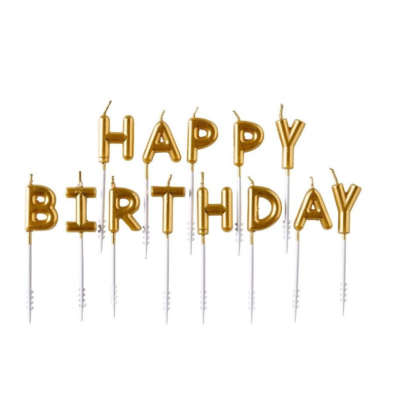 Κεριά  Happy Birthday Χρυσό / 7.3 εκ ύψος
