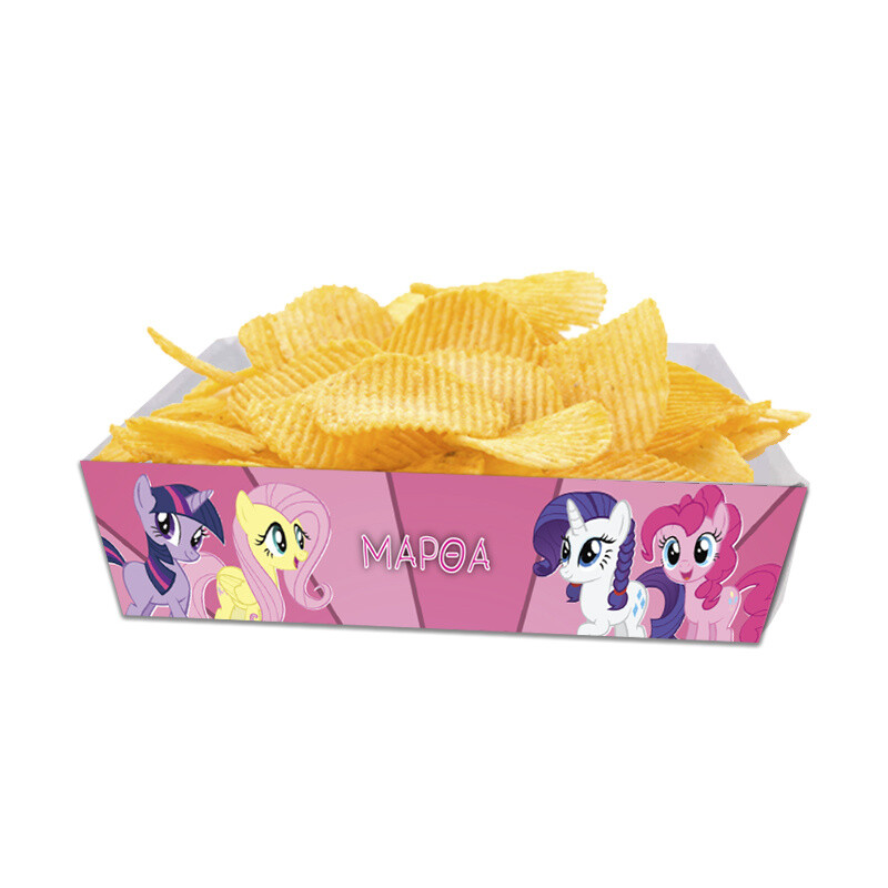 Κουτάκια για πατατάκια My Little Pony με όνομα 8τμχ/ 15cmx10cmx4cm