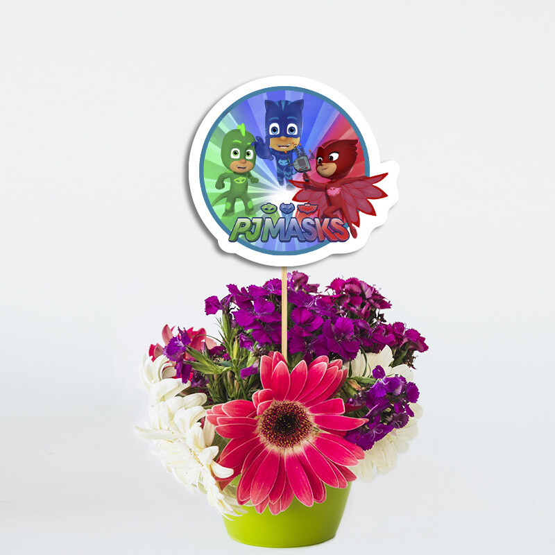 Τοππερ Διακοσμητικό PJ Masks χάρτινο για τον Μπουφέ/ 20cm
