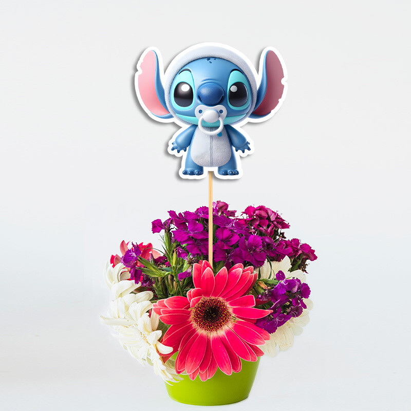 Διακοσμητικό Τοππερ Baby Stitch χάρτινο για τον Μπουφέ/ 20cm