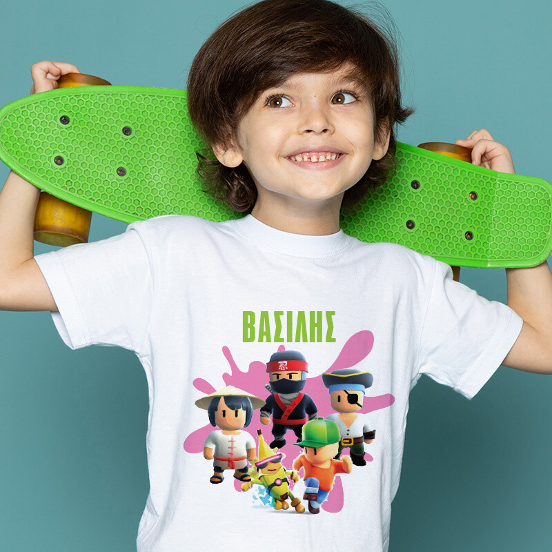 Παιδικό T-shirt Stumble Guys για αγόρι με όνομα