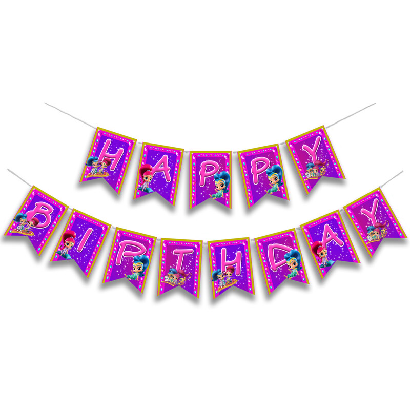Γιρλάντα Γράμματα Shimmer & Shine Happy Birthday