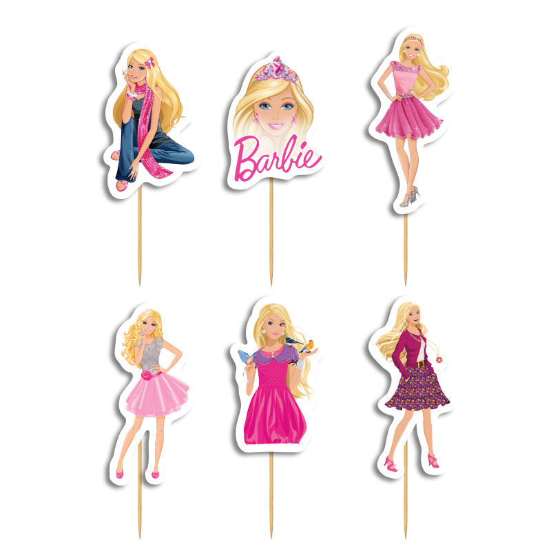 Cupcake toppers Barbie 10cm / 8τμχ