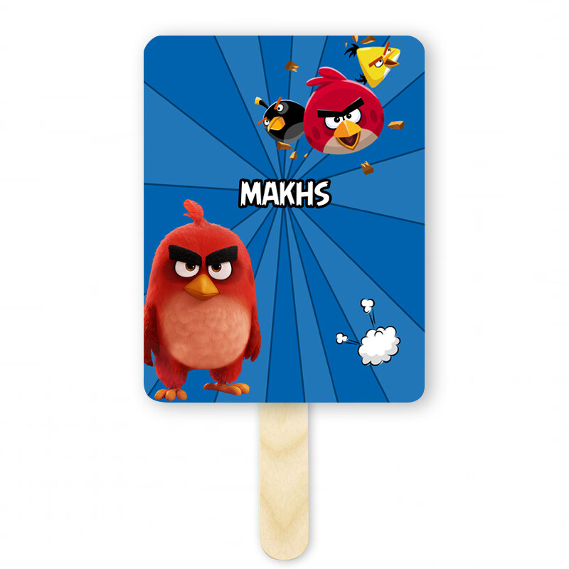 Βεντάλια Χάρτινη με όνομα Angry Birds ορθογώνια