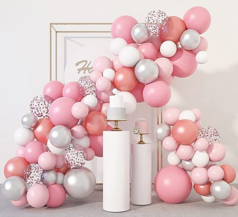 DIY Γιρλάντα Pink Pastel / 126 Μπαλόνια