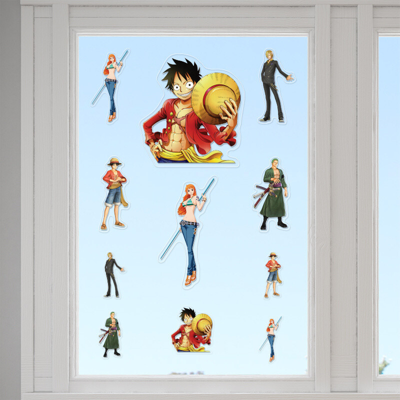 Αυτοκόλλητα τζαμιού One Piece /10 τμχ