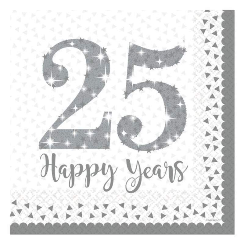 Χαρτοπετσέτες Φαγητού 33εκ 25 Anniversary /16 τεμ