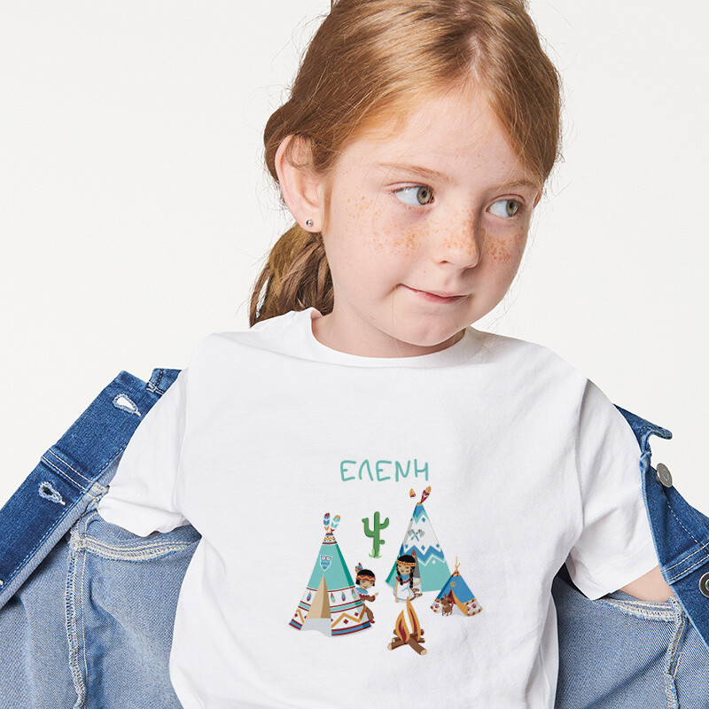 Παιδικό T-shirt Ινδιάνος για κορίτσι με όνομα