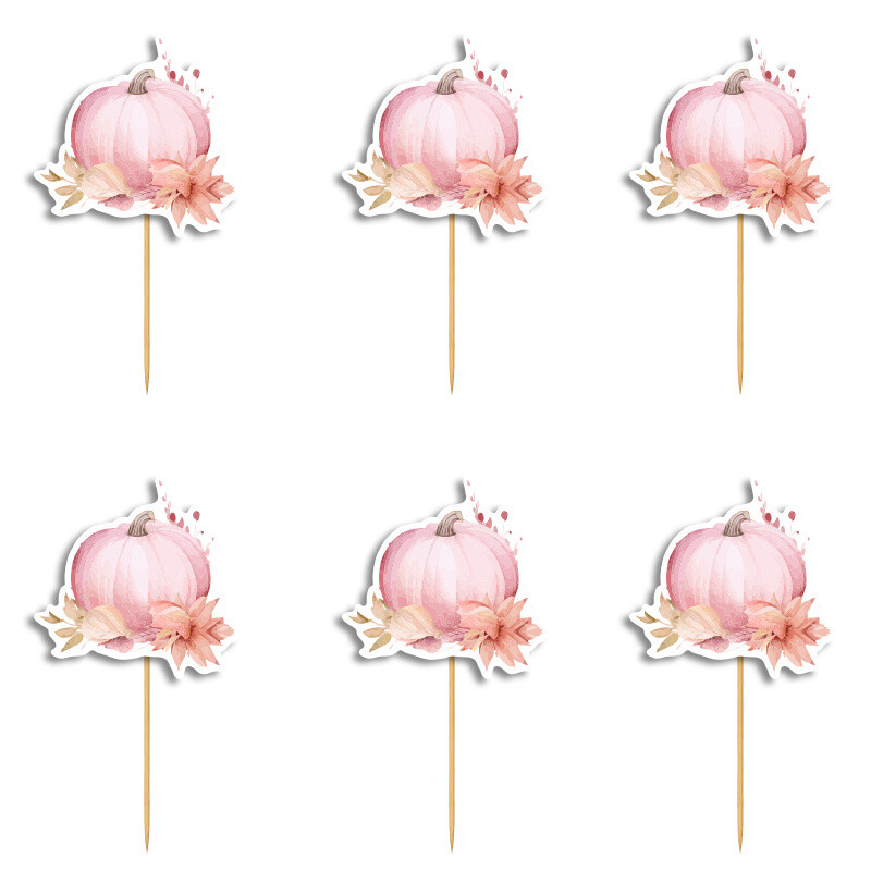Cupcake toppers Κολοκύθα 10cm / 8τμχ