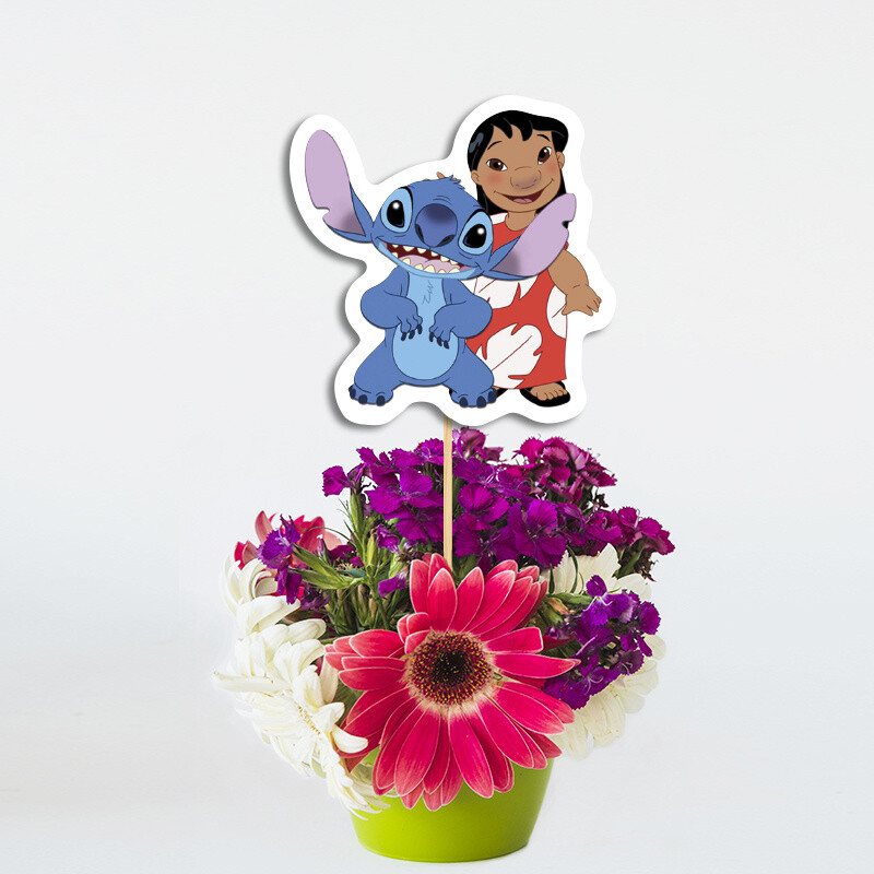 Διακοσμητικό Topper Lilo & Stitch χάρτινο 20cm