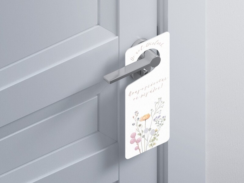 Ξύλινο Διακοσμητικό Floral Pastel “Do not disturb”