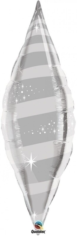 Μπαλόνι φοιλ σχήμα 38 Taper Swirl Silver