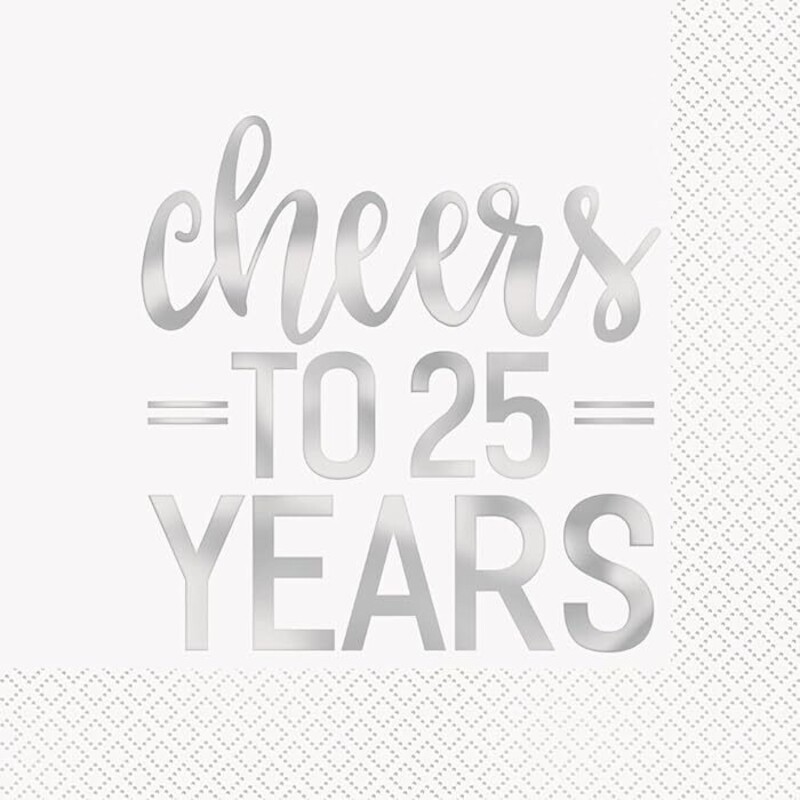 Χαρτοπετσέτες Φαγ. 25th Silver /επέτειος 16 τεμ