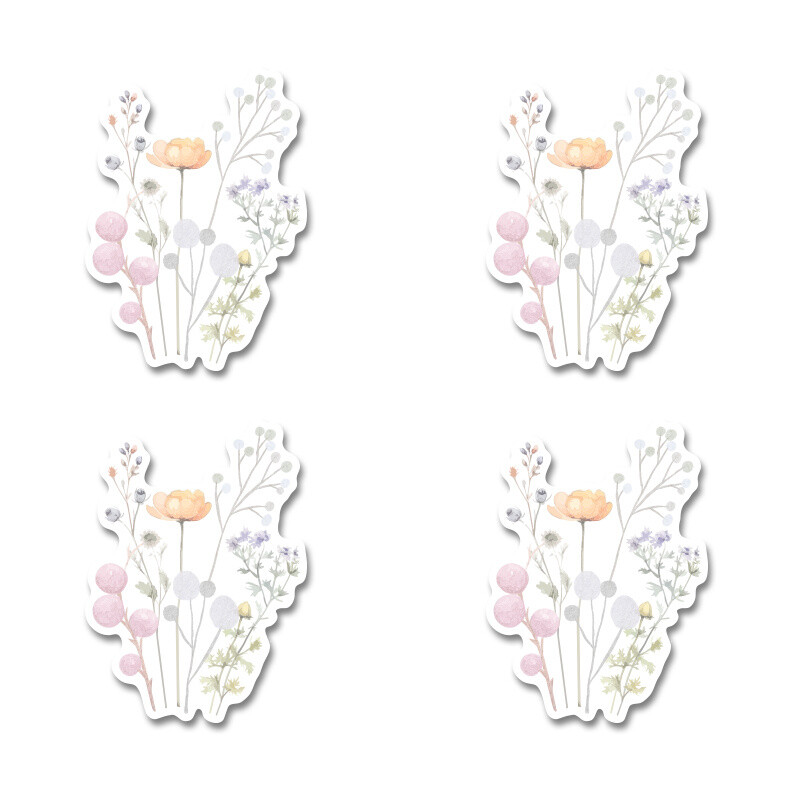 Αυτοκόλλητα Floral Pastel 10cm / 8τμχ