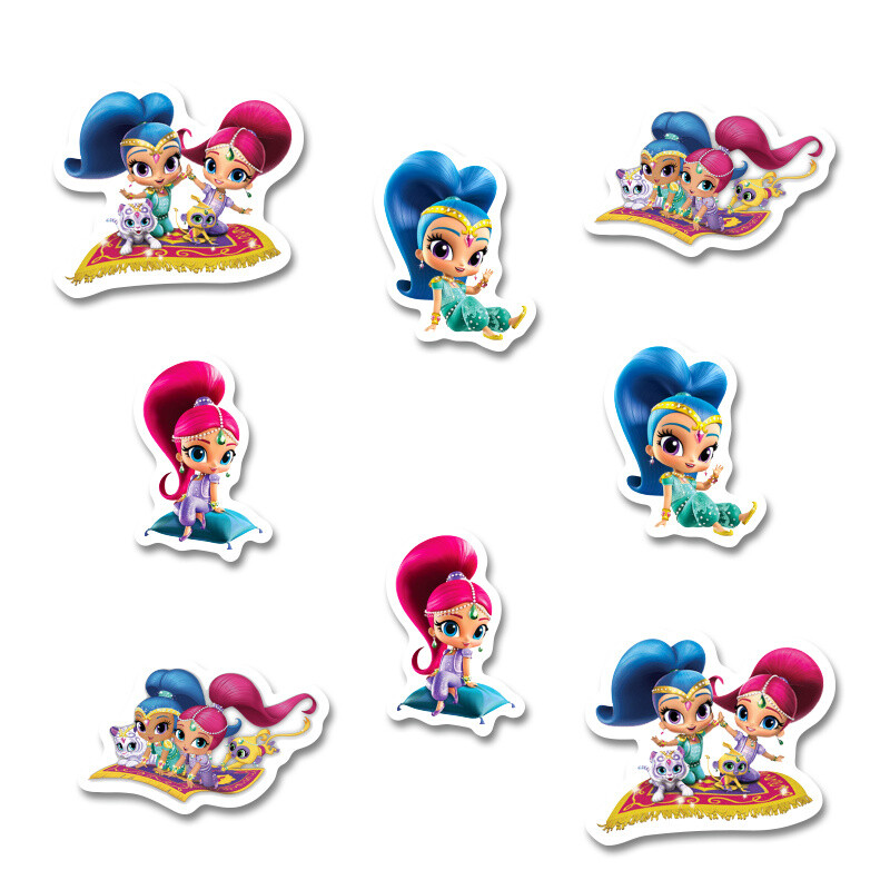 Αυτοκόλλητα Shimmer & Shine 5cm / 8τμχ