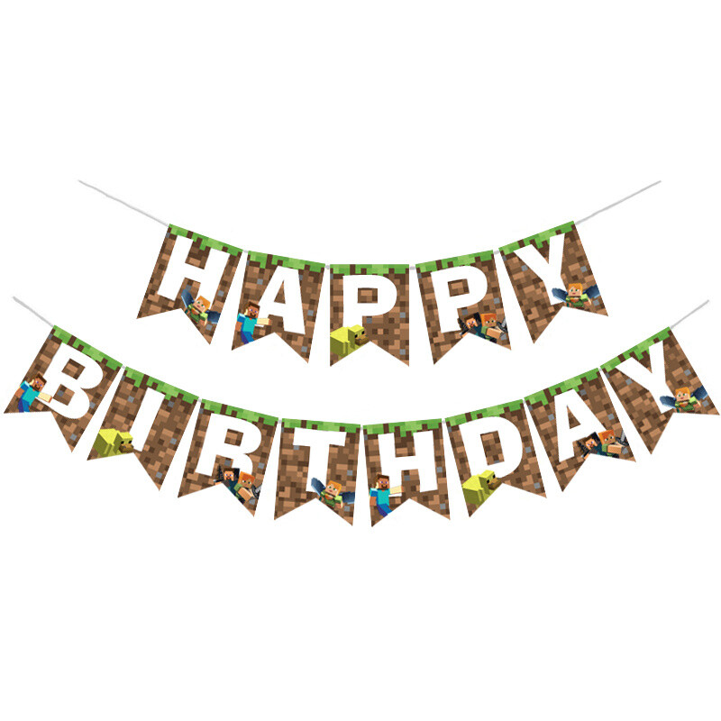 Γιρλάντα Γράμματα Minecraft Happy Birthday