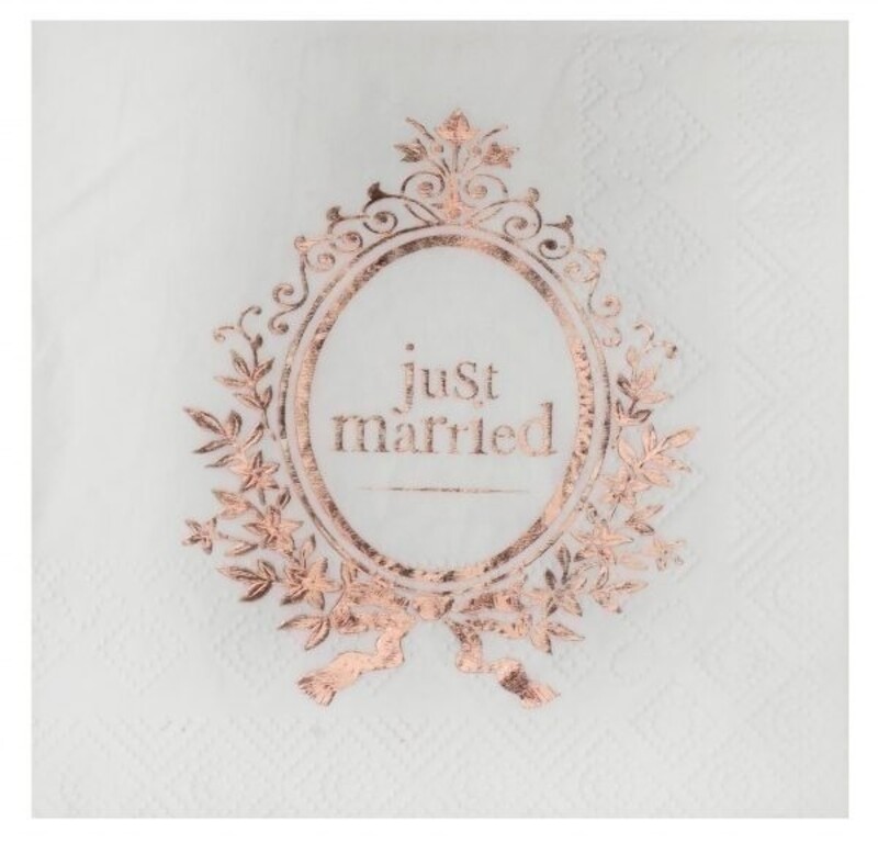 Χαρτοπετσέτες Γλυκού Just Married/wedding  / 20 τεμ