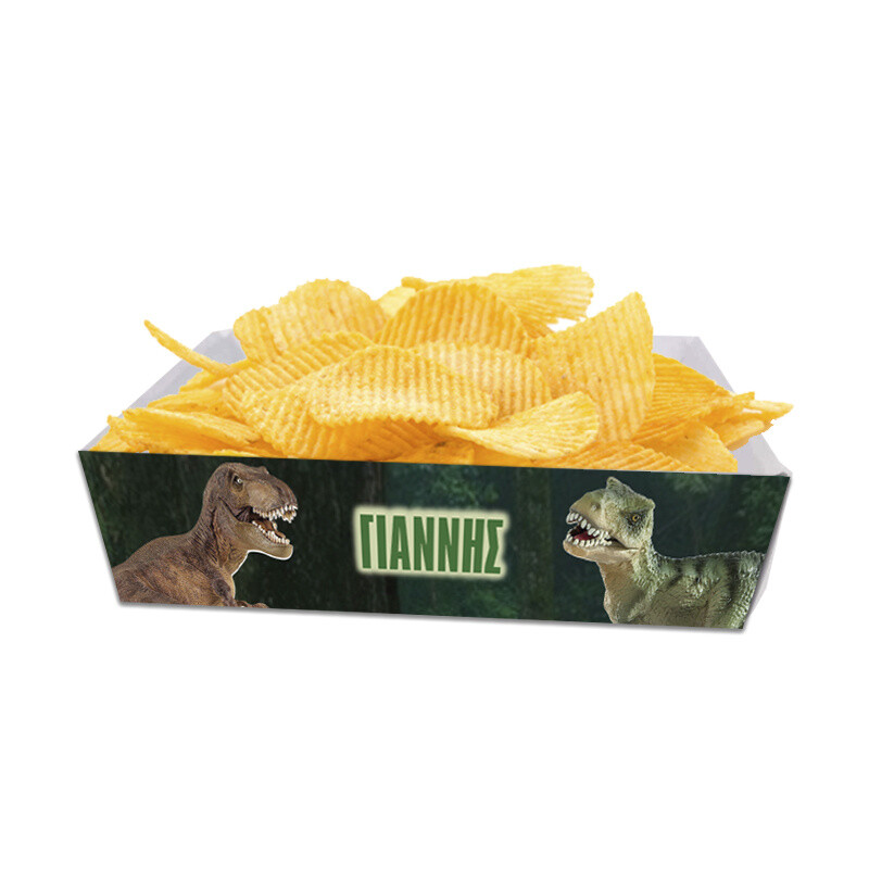 Κουτάκια για πατατάκια T-Rex με όνομα 8τμχ/ 15cmx10cmx4cm