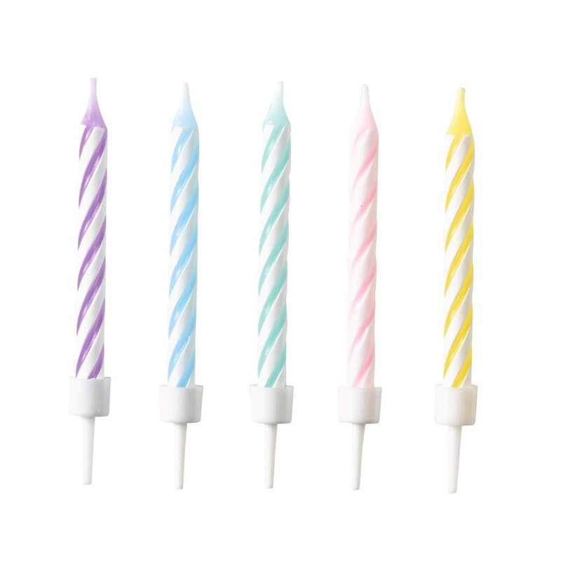 Κεριά Spiral  Pastel Rainbow 6.3 εκ / 10 τεμ