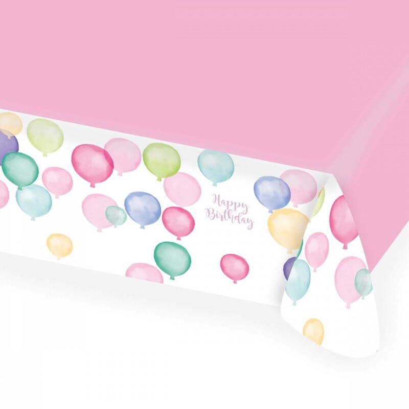 Τραπεζομάντηλο χάρτινο Happy Birthday Pastel 1.80  x 1.20 εκ.