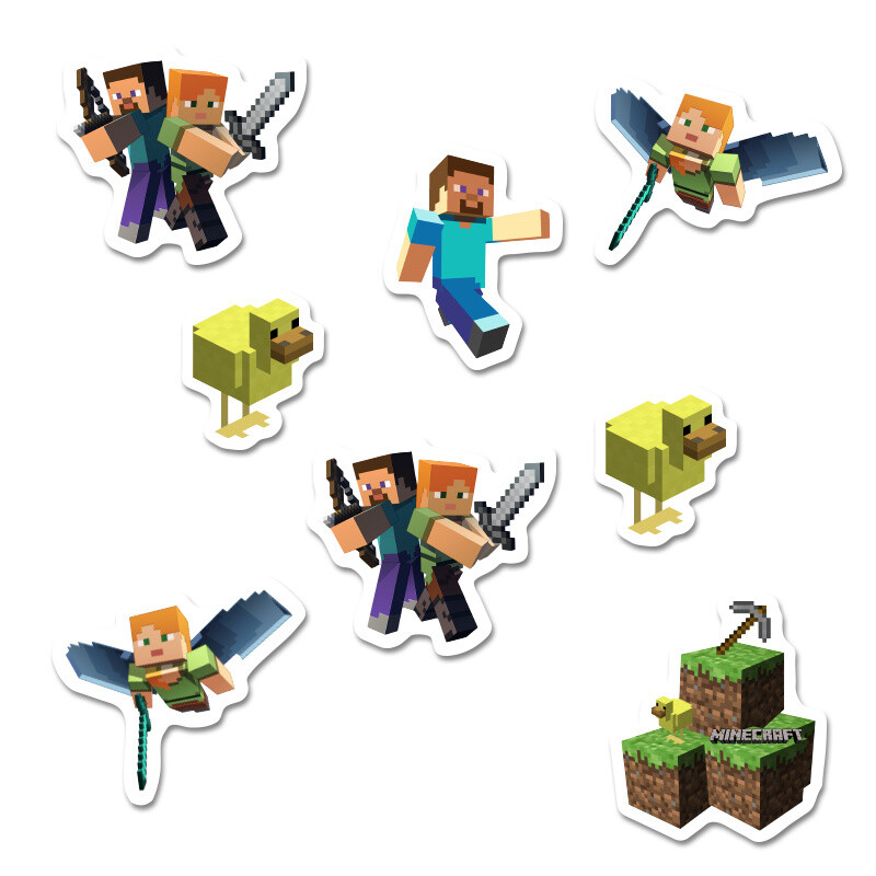 Αυτοκόλλητα Minecraft 5cm / 8τμχ