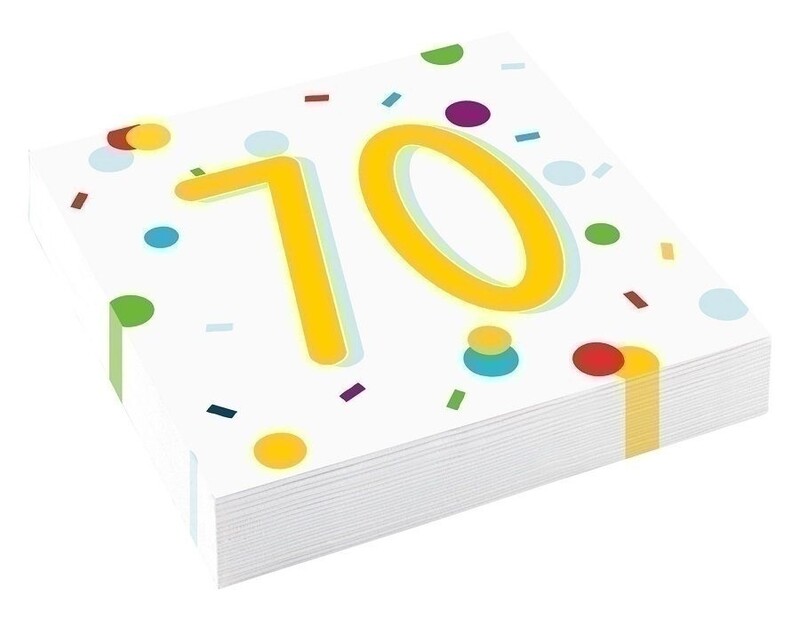 Χαρτοπετσέτες φαγητού 33εκ Party 70 Confetti Birthday /20 τεμ