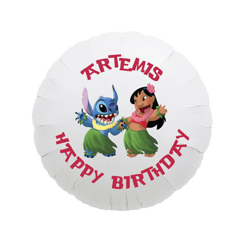 Μπαλόνι Φόιλ Lilo & Stitch με όνομα κύκλος / 43cm