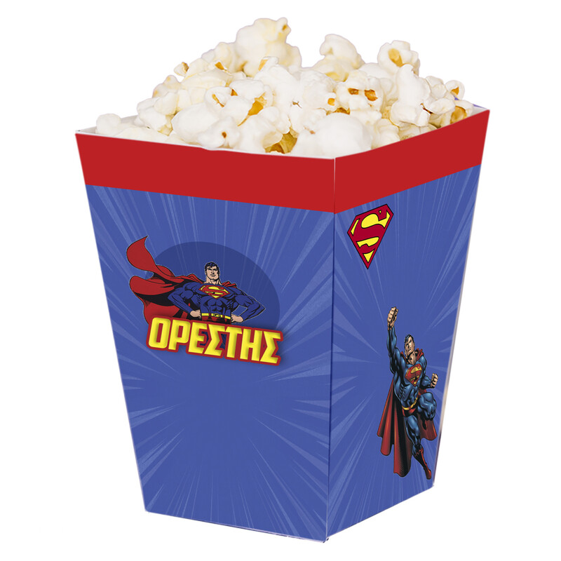 Κουτί Pop Corn με όνομα Superman 15cmx9cmx9cm
