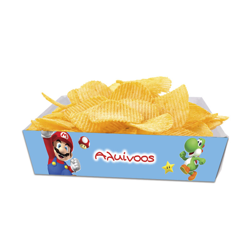 Κουτάκια για πατατάκια Super Mario με όνομα 8τμχ/ 15cmx10cmx4cm