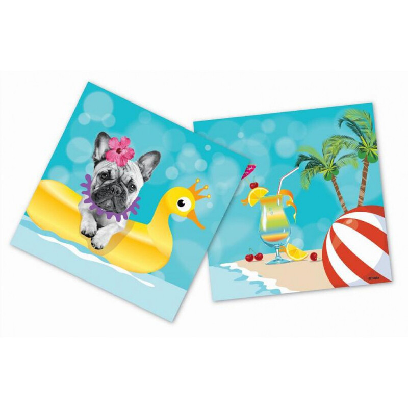 Χαρτοπετσέτες φαγητού Hawaii Party 33×33 cm / 16 τεμ