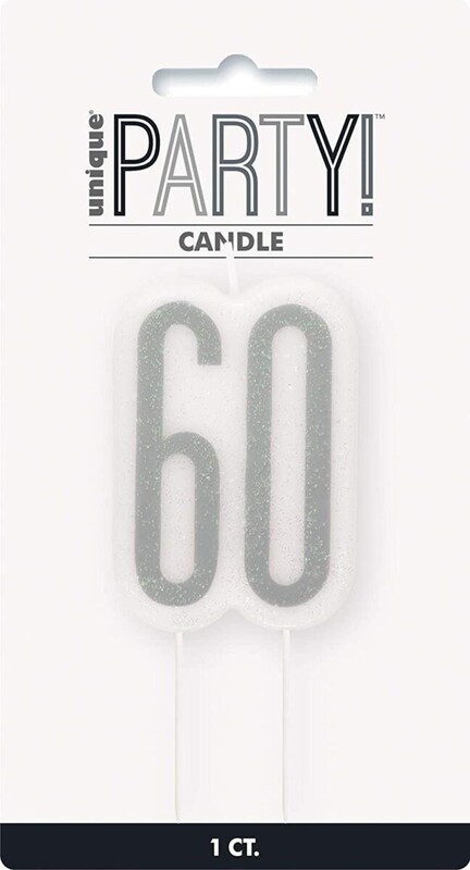 Κερί Νούμερο 60 Glitz Black Numeral Birthday / 8 εκ