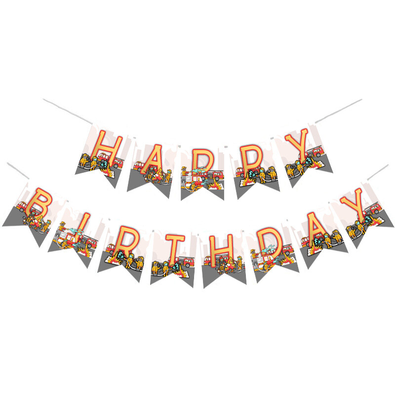 Γιρλάντα Γράμματα Πυροσβεστική Happy Birthday
