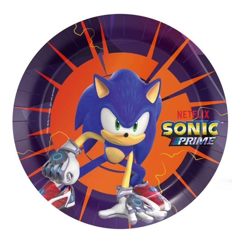 Πιάτα Χάρτ. 18εκ Sonic / 8 τεμ