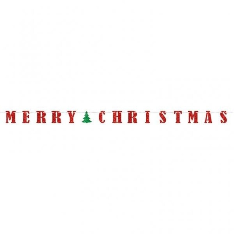 Γιρλάντα γράμματα Glitter Merry Christmas 3,65m