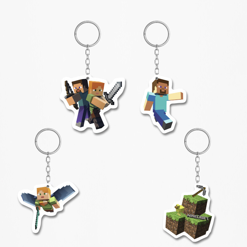 Ξύλινα Μπρελόκ Minecraft 5cm/ 4τμχ
