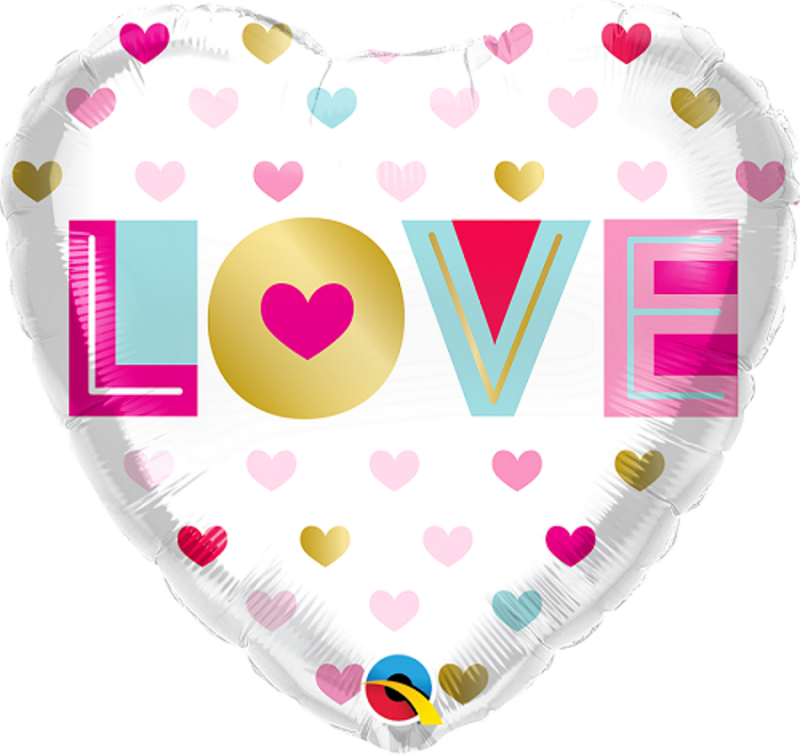 Μπαλόνι Φοιλ 18 Love Metallic Hearts /ΚΑΡΔΙΑ 46 εκ