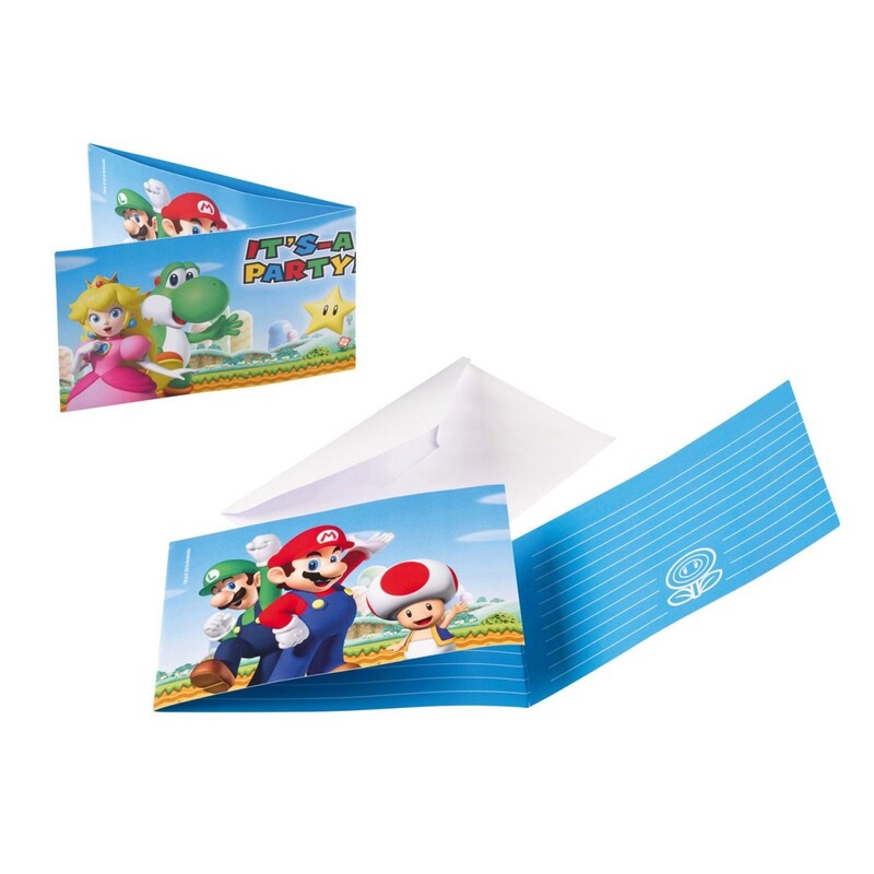 Προσκλήσεις με Φακέλους Super Mario / 8 τεμ