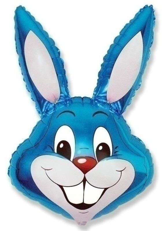 Μπαλόνι Φοιλ  Κεφάλι Λαγός/bunny Μπλε - ασυσκ.Easter