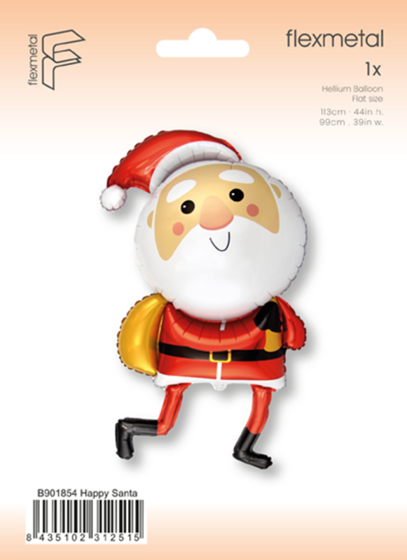 Μπαλόνι Φοιλ Super Shape Happy Santa  - Άγιος Βασίλης 99εκ x 113εκ - Συσκευασμένο