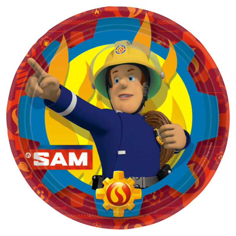 Χάρτινα πιάτα φαγητού Fireman Sam 23cm/8τεμ