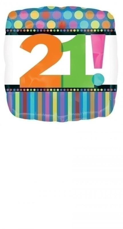 Φοιλ Μπαλόνι 18 Birthday Dots Stripes Νούμερο 21