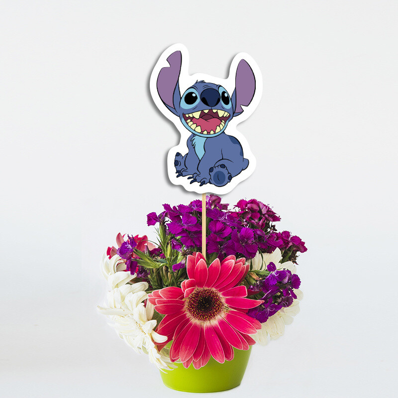 Διακοσμητικό Τοππερ Lilo & Stitch χάρτινο για τον Μπουφέ/ 20cm