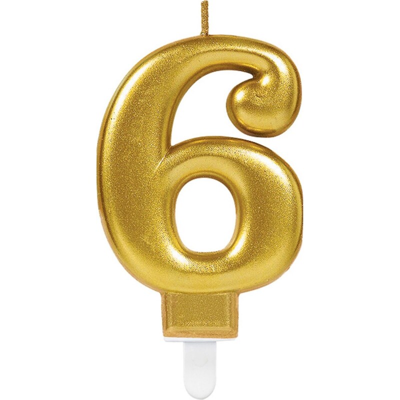 Κερί Χρυσό 6 Sparkling Celebrations Gold / 8 εκ ύψος