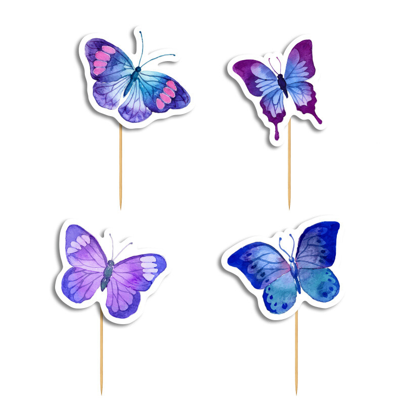 Cupcake toppers Πεταλούδες 10cm / 8τμχ