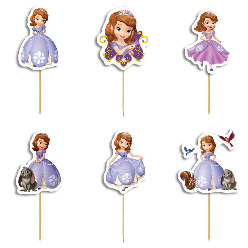 Cupcake toppers Πριγκίπισσα Σοφία 10cm / 8τμχ