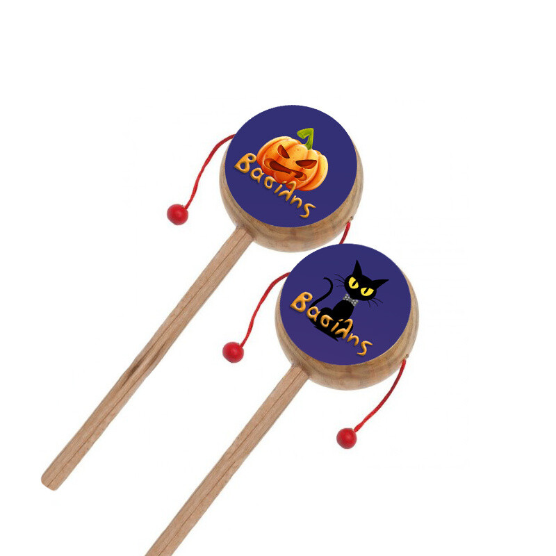 Ξύλινο Τυμπανάκι με όνομα Halloween Κολοκύθες