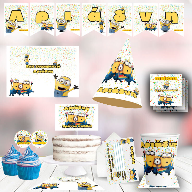 Σετ πάρτυ με όνομα Minions XL / 8 ατόμων