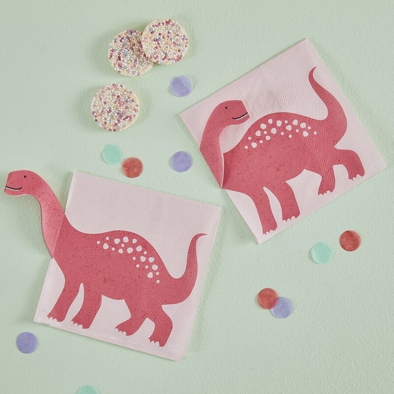 Χαρτοπετσέτες Ροζ Δεινόσαυρος /Pink  Dinosaur  / 16 τεμ